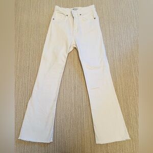 White ZARA flare/wide leg jeans